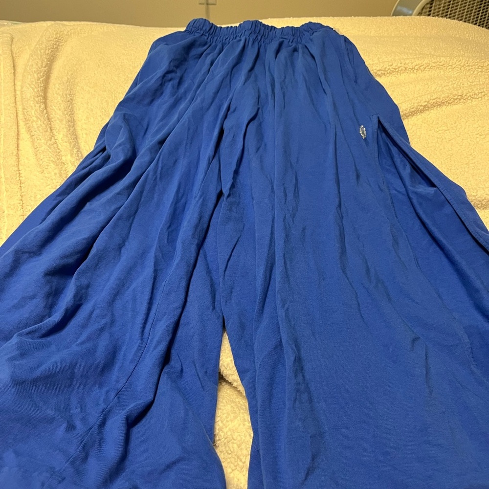 Free People Blue Wide-Leg Pants